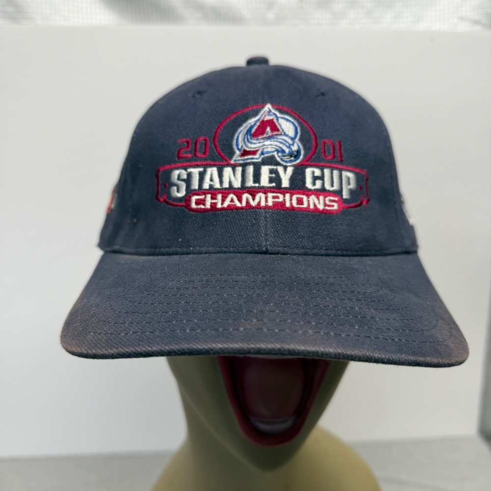 New Era Colorado Avalanche 2001 Stanley Cup Champions Hat Navy Blue Adjustable